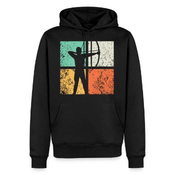 archer - Sweat à capuche Premium bio Homme - noir - Devant - Nico (187cm)