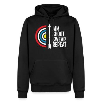 Buts de tir à l'arc - Sweat à capuche Premium bio Homme - noir - Devant - Nico (187cm)