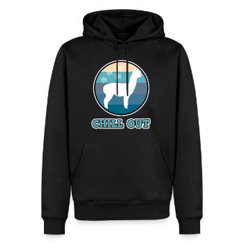 Alpaga pour les femmes - détente avec l'alpaga d'hiver - Sweat à capuche Premium bio Homme - noir - Devant - Nico (187cm)