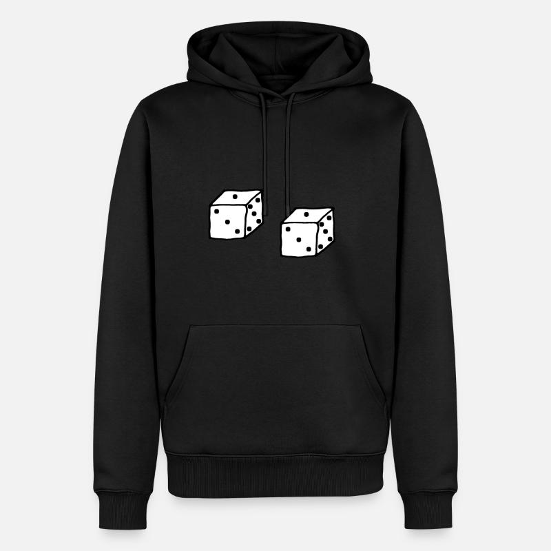 Würfel, Comic-Style - Männer Premium Bio Hoodie - Schwarz