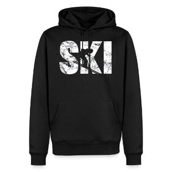 To ski - Men’s Premium Organic Hoodie - black - Front - Nico (187cm)
