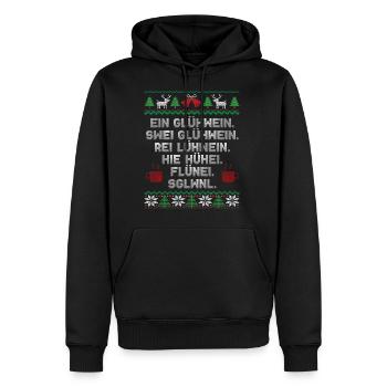 Drôle un vin chaud deux cadeaux de Noël de vin chaud - Sweat à capuche Premium bio Homme - noir - Devant - Nico (187cm)