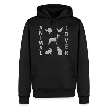 Animal Welfare, Animals, Animal Lover, Gift - Men’s Premium Organic Hoodie - black - Front - Nico (187cm)