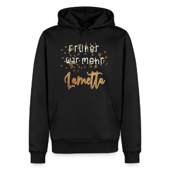 Lustiges Früher war mehr Lametta Party Geschenk - Männer Premium Bio Hoodie - Schwarz - Vorne - Nico (187cm)