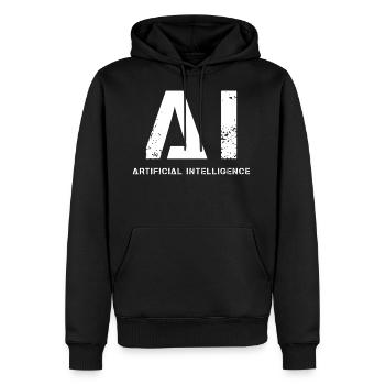 Künstliche Intelligenz - Männer Premium Bio Hoodie - Schwarz - Vorne - Nico (187cm)
