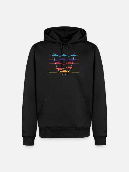 Physics wave overlay - Men’s Premium Organic Hoodie - black