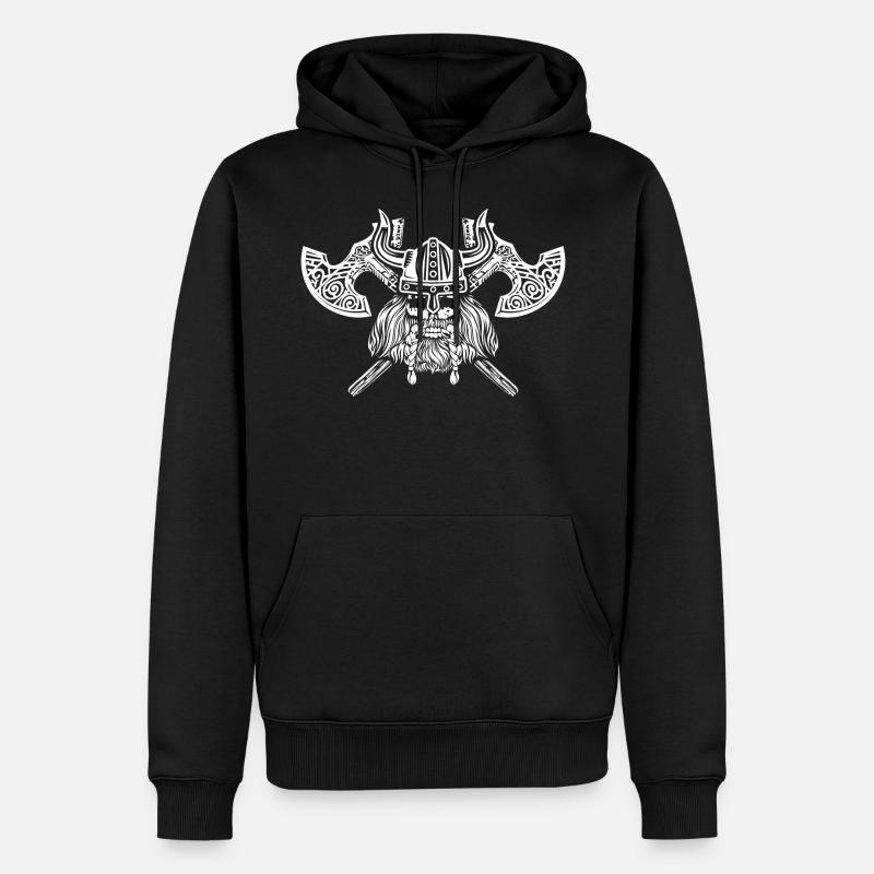 Wikinger Kämpfer - Männer Premium Bio Hoodie - Schwarz
