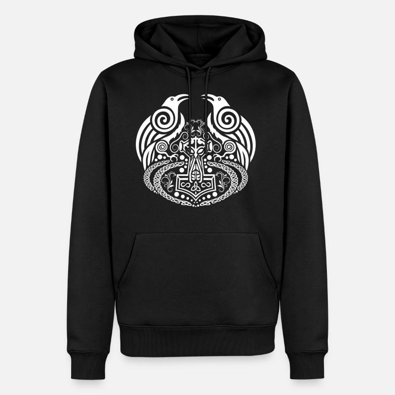 Wikinger Kunst - Männer Premium Bio Hoodie - Schwarz