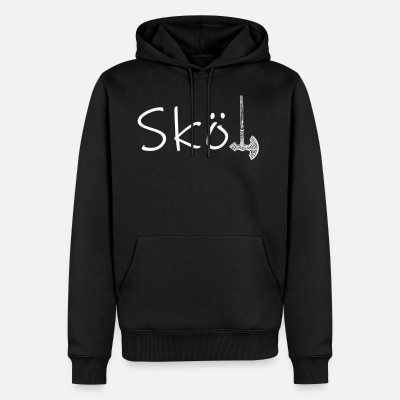Sköl Wikinger - Männer Premium Bio Hoodie - Schwarz