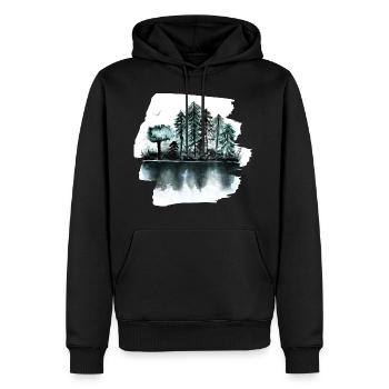 forêt - Sweat à capuche Premium bio Homme - noir - Devant - Nico (187cm)