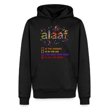 Alaaf Is All You Need Carnaval Confettis Fun - Sweat à capuche Premium bio Homme - noir - Devant - Nico (187cm)