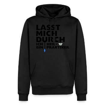 Heilpraktiker - Männer Premium Bio Hoodie - Schwarz - Vorne - Nico (187cm)