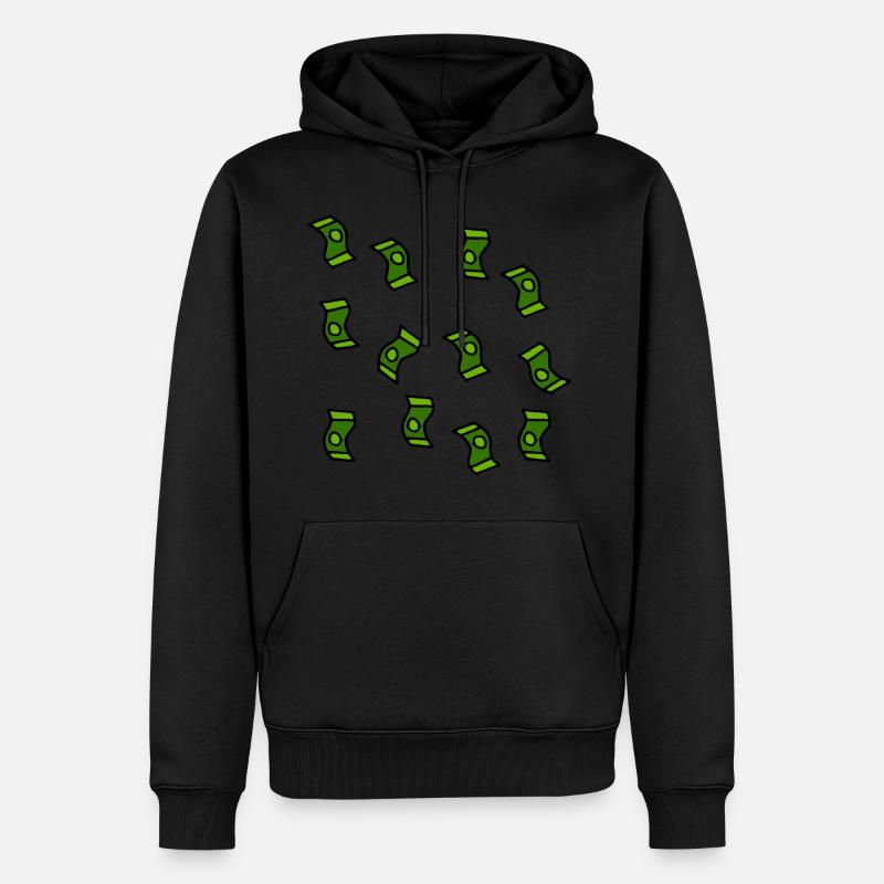 Geldregen Geldscheine Geschenk - Männer Premium Bio Hoodie - Schwarz