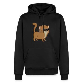 Cool Cat coole katze Süße Katze mit Sonnenbrille - Männer Premium Bio Hoodie - Schwarz - Vorne - Nico (187cm)