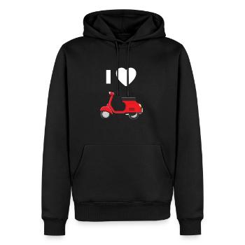 I Love Scooter Roller - Männer Premium Bio Hoodie - Schwarz - Vorne - Nico (187cm)