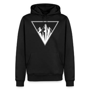 berge symbol icon triangle - Men’s Premium Organic Hoodie - black - Front - Nico (187cm)