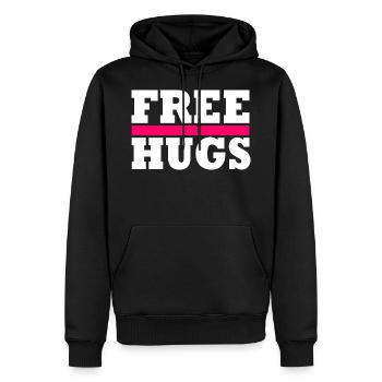 Free Hugs - Männer Premium Bio Hoodie - Schwarz - Vorne - Nico (187cm)