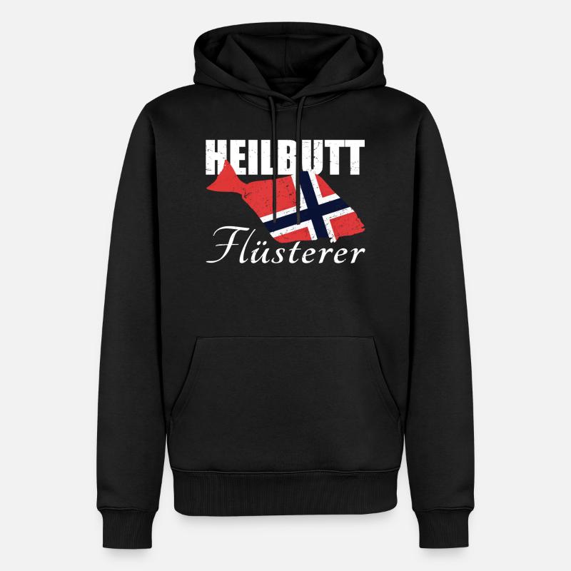 Heilbutt Flüsterer - Männer Premium Bio Hoodie - Schwarz