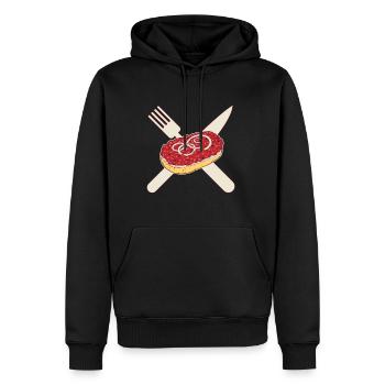 Mettbrötchen - oignons et viande hachée crue Mett - Sweat à capuche Premium bio Homme - noir - Devant - Nico (187cm)