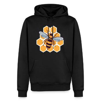Imker Imkerei Bienen Bienenwabe gelb - Männer Premium Bio Hoodie - Schwarz - Vorne - Nico (187cm)