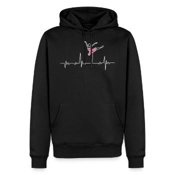 Ballerine Pouls de cœur - Sweat à capuche Premium bio Homme - noir - Devant - Nico (187cm)