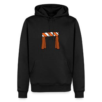 Sperrung Baustelle - Männer Premium Bio Hoodie - Schwarz - Vorne - Nico (187cm)