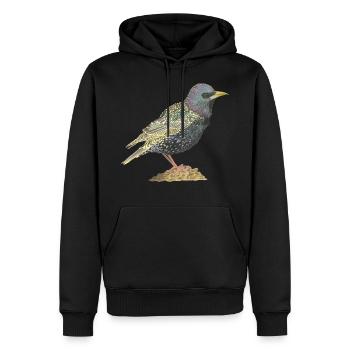 Étourneau sansonnet - Sweat à capuche Premium bio Homme - noir - Devant - Nico (187cm)
