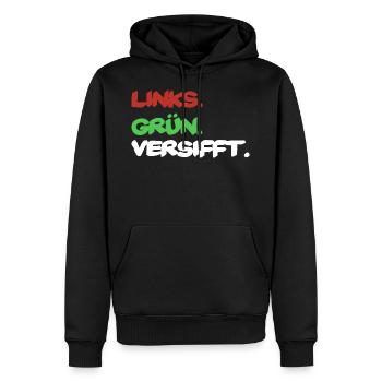 Rassismus Antifaschismus Politik Spruch Geschenk - Männer Premium Bio Hoodie - Schwarz - Vorne - Nico (187cm)