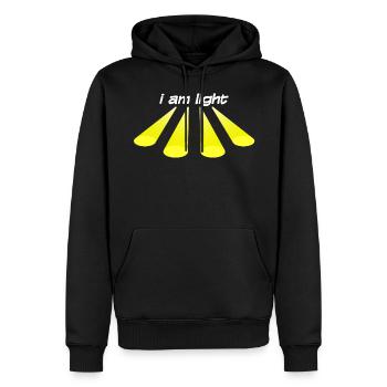 je suis léger - Sweat à capuche Premium bio Homme - noir - Devant - Nico (187cm)