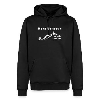 Mont Ventoux - Sweat à capuche Premium bio Homme - noir - Devant - Nico (187cm)