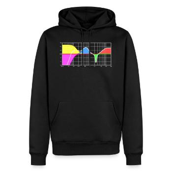 Égaliseur paramétrique - ingénierie du son - Sweat à capuche Premium bio Homme - noir - Devant - Nico (187cm)