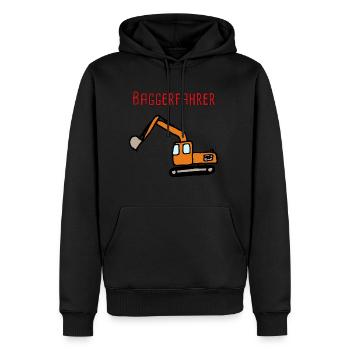 Baggerfahrer - Männer Premium Bio Hoodie - Schwarz - Vorne - Nico (187cm)