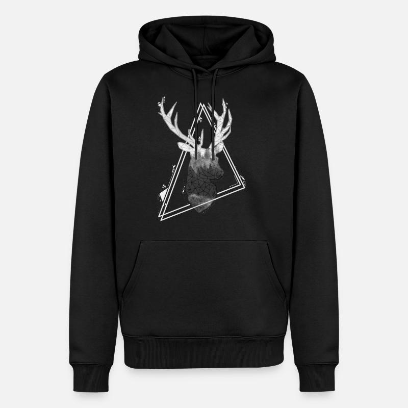 Deer geometric design triangles - Men’s Premium Organic Hoodie - black