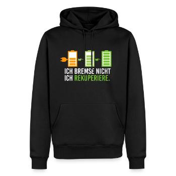 Elektroauto Elektromobilität E Auto Rekuperieren - Männer Premium Bio Hoodie - Schwarz - Vorne - Nico (187cm)
