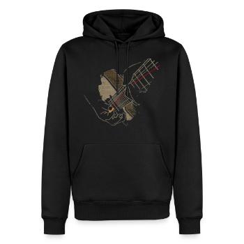 Rock Guitar - Men’s Premium Organic Hoodie - black - Front - Nico (187cm)