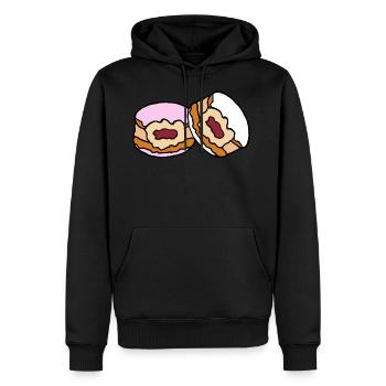 Berliner Krapfen Pfannkuchen Marmelade - Männer Premium Bio Hoodie - Schwarz - Vorne - Nico (187cm)
