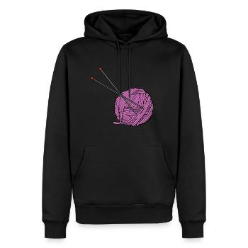 Pink knitting yarn - Men’s Premium Organic Hoodie - black - Front - Nico (187cm)