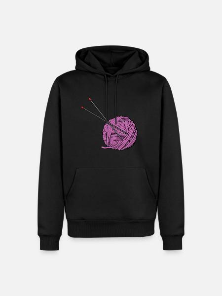 Pink knitting yarn - Men’s Premium Organic Hoodie - black