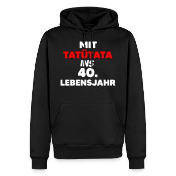 Tatütata 40. Geburtstag Feuerwehr Papa Lockdown - Männer Premium Bio Hoodie - Schwarz - Vorne - Nico (187cm)