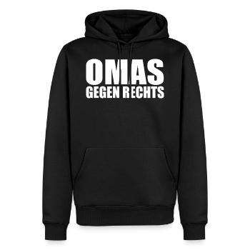 Omas gegen rechts - Männer Premium Bio Hoodie - Schwarz - Vorne - Nico (187cm)