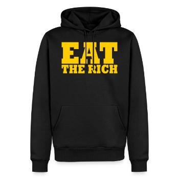 Eat the rich - Männer Premium Bio Hoodie - Schwarz - Vorne - Nico (187cm)