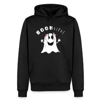 BOOtifil Geisterstunde I Mädchen Halloween - Männer Premium Bio Hoodie - Schwarz - Vorne - Nico (187cm)