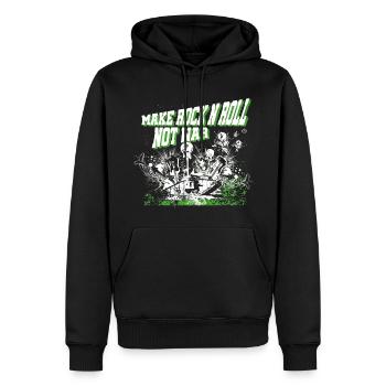 Make Rock´n´Roll Not War 2TONE - Männer Premium Bio Hoodie - Schwarz - Vorne - Nico (187cm)