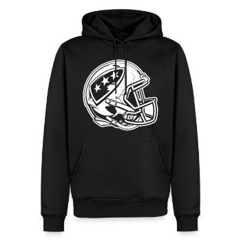 Football Helm - Männer Premium Bio Hoodie - Schwarz - Vorne - Nico (187cm)