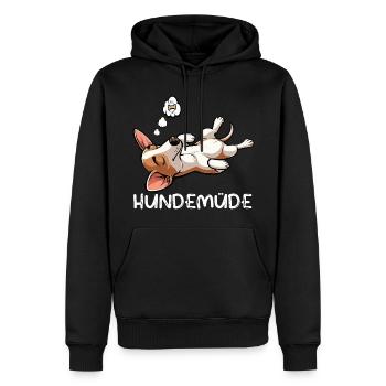 Hundemüde Podenco Podencos Podencoliebhaber  - Männer Premium Bio Hoodie - Schwarz - Vorne - Nico (187cm)