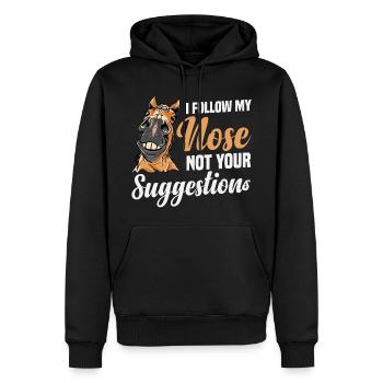 Percheron Outfit I follow my Nose Horse Riding - Männer Premium Bio Hoodie - Schwarz - Vorne - Nico (187cm)