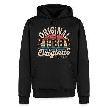 Original Juillet 1968 Anniversaire Vintage Retro - Sweat à capuche Premium bio Homme - noir - Devant - Nico (187cm)