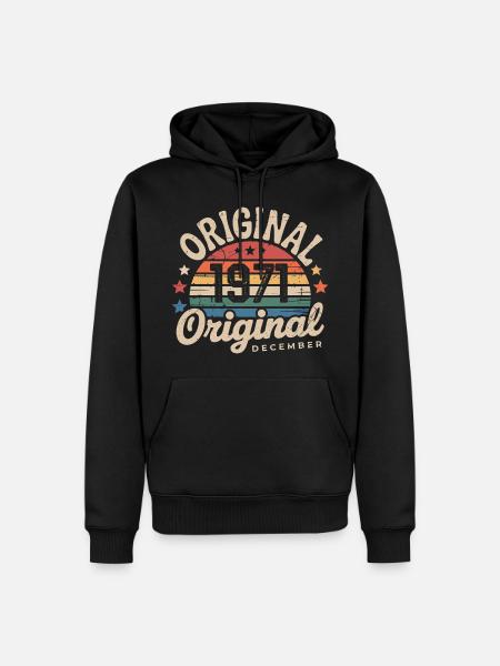 Geboren im Dezember 1971 - Männer Premium Bio Hoodie - Schwarz