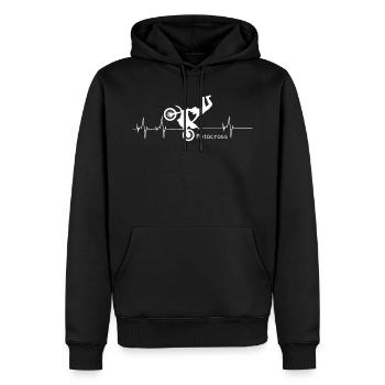 Motocross Herzschlag - Männer Premium Bio Hoodie - Schwarz - Vorne - Nico (187cm)