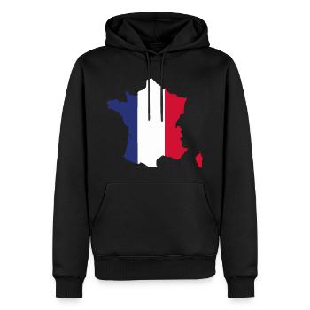 Flagge Frankreichs - Flagge Frankreichs - Männer Premium Bio Hoodie - Schwarz - Vorne - Nico (187cm)